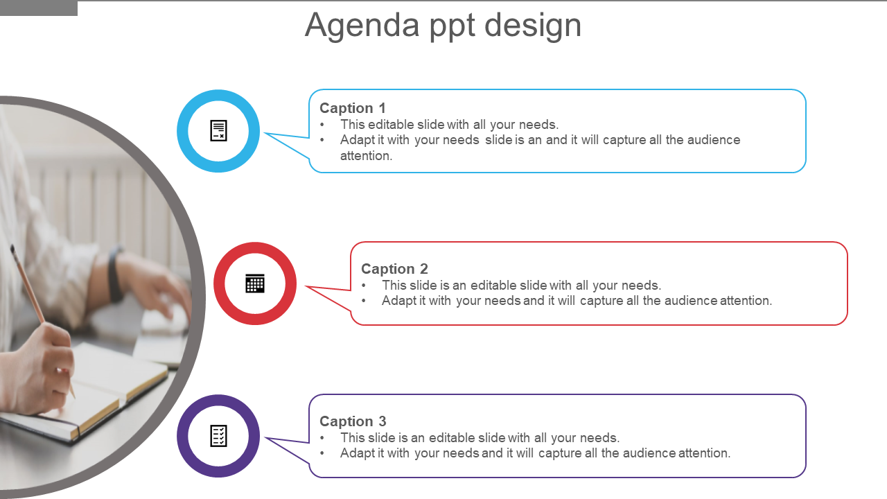 Agenda PPT Design Template and Google Slides Themes